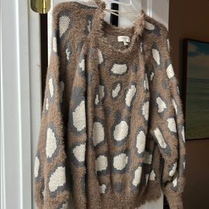 Cozy Brown and Gray Patterned Sweater